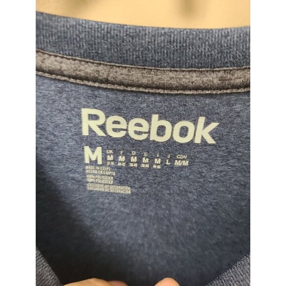 Reebok Mens Play Dry Activewear T-Shirt Medium Navy Crew Neck Short Sleeve Tee - Picture 6 of 8